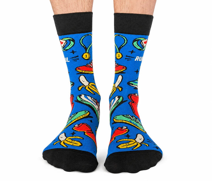 "Runderful Life" Cotton Crew Socks by Uptown Sox - Large