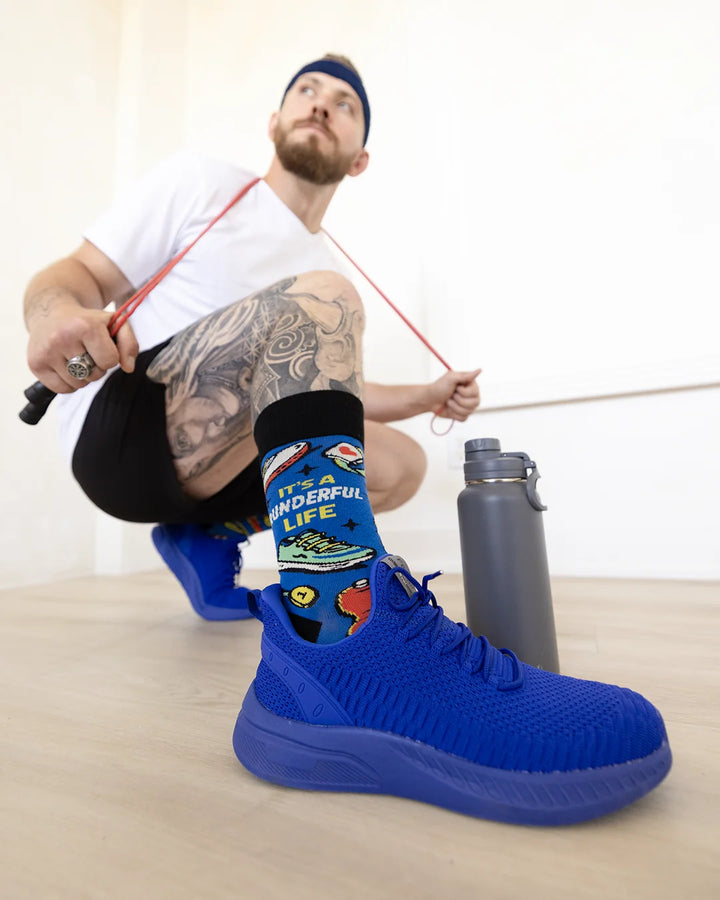 "Runderful Life" Cotton Crew Socks by Uptown Sox - Large