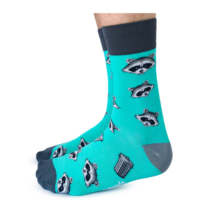 Chaussettes en coton « Racoon Bandit » par Uptown Sox - Taille L 