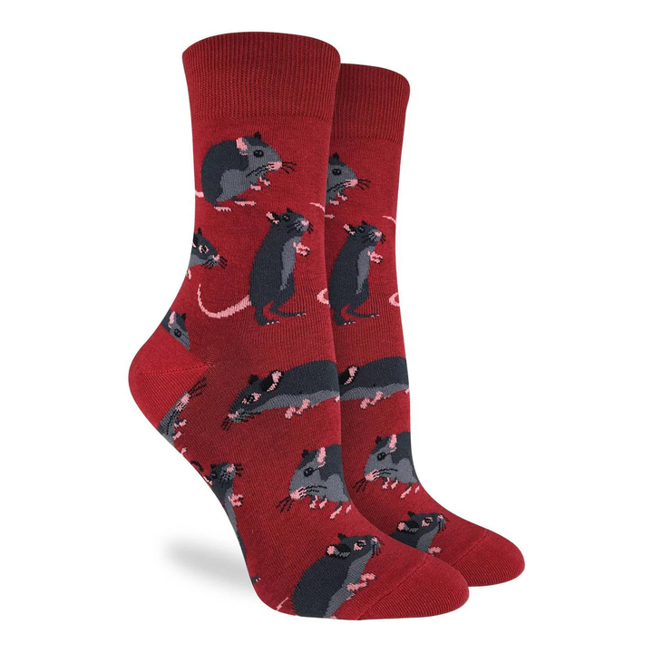 "Rats" Cotton Crew Socks by Good Luck Sock