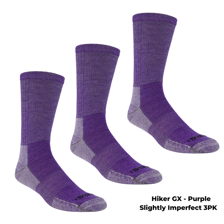 3 PAIR - J.B. Field's "Hiker GX" Merino Wool Hiking Sock (SLIGHTLY IMPERFECT) - COLOURFUL