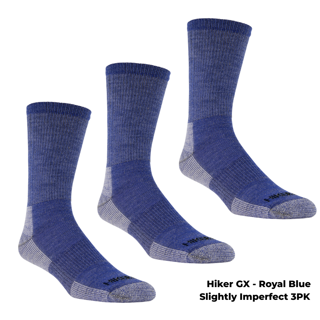 3 PAIR - J.B. Field's "Hiker GX" Merino Wool Hiking Sock (SLIGHTLY IMPERFECT) - COLOURFUL