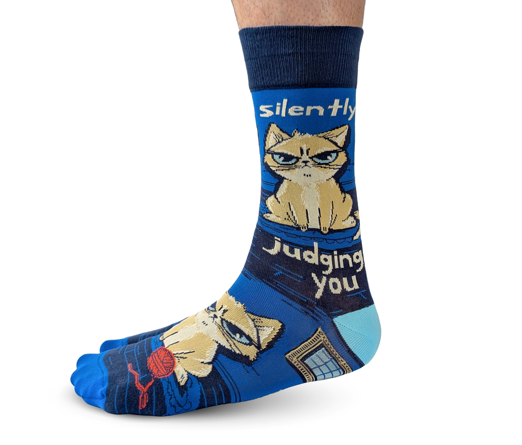 "Judging You" Cotton Crew Socks by Uptown Sox