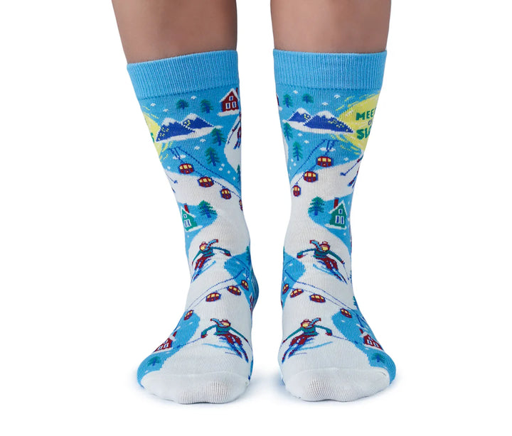 Chaussettes en coton « Ski The Slopes » par Uptown Sox - Medium 