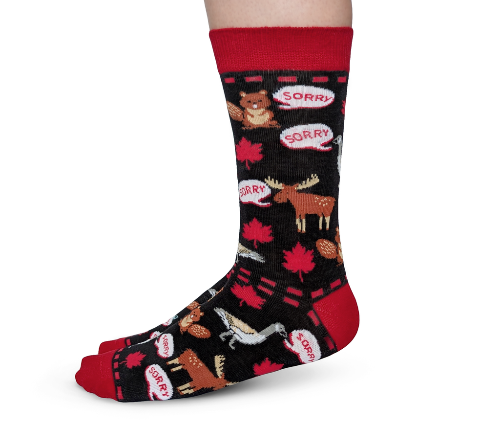 "Sorry" Cotton Canadian Socks by Uptown Sox