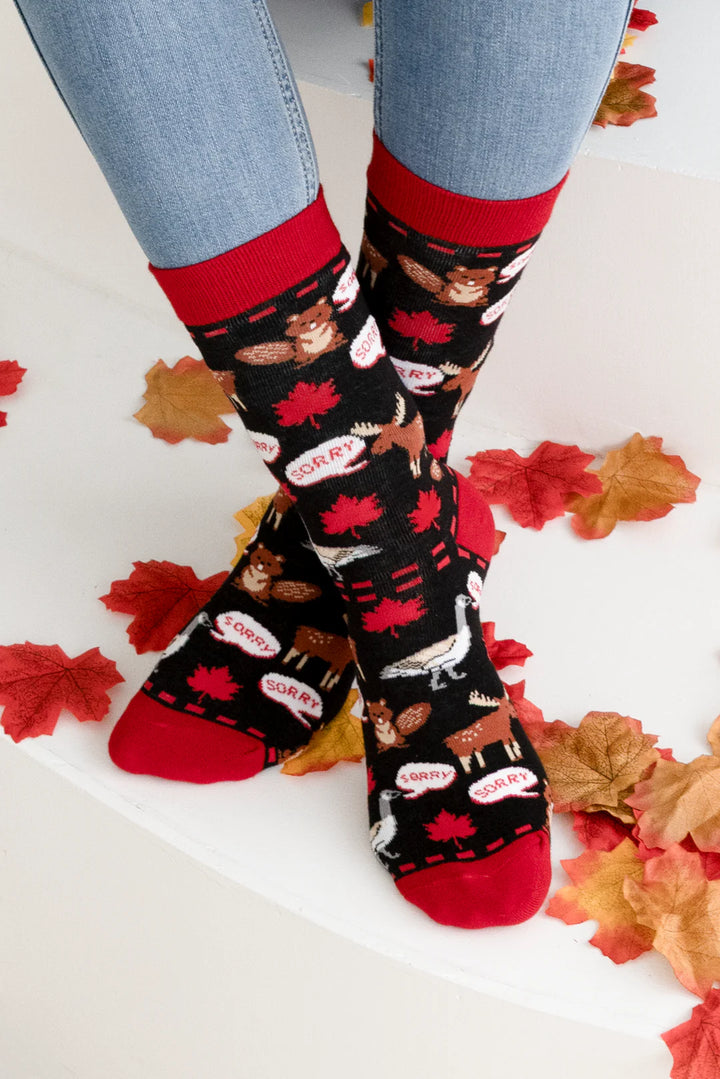 Chaussettes en coton canadien « Sorry » par Uptown Sox - Grande