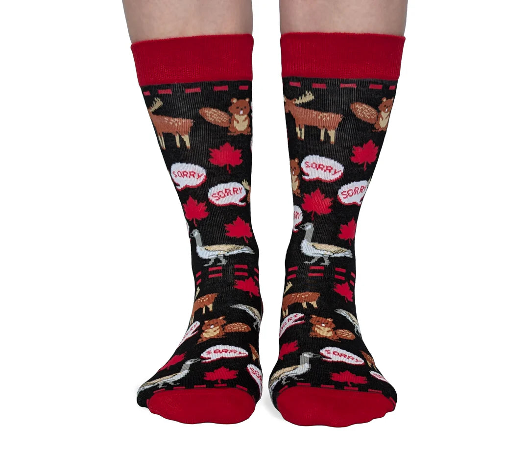 Chaussettes en coton canadien « Sorry » par Uptown Sox - Grande