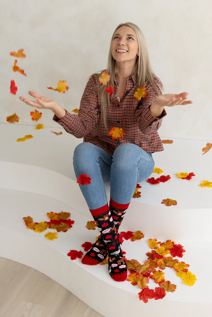 Chaussettes en coton canadien « Sorry » par Uptown Sox - Grande