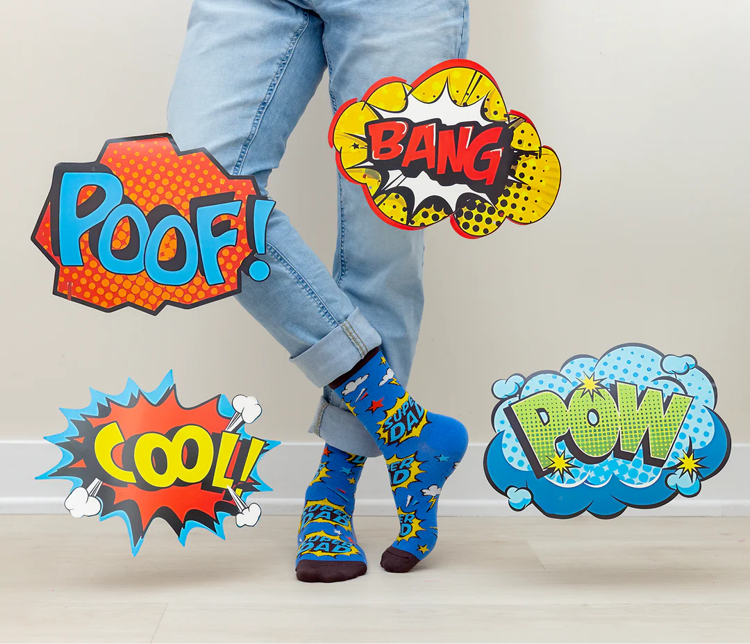 Chaussettes mi-mollet en coton « Stripe Right » par Uptown Sox - Taille L 