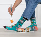 "Sashimi Rollin" Cotton Crew Socks by Uptown Sox - Large