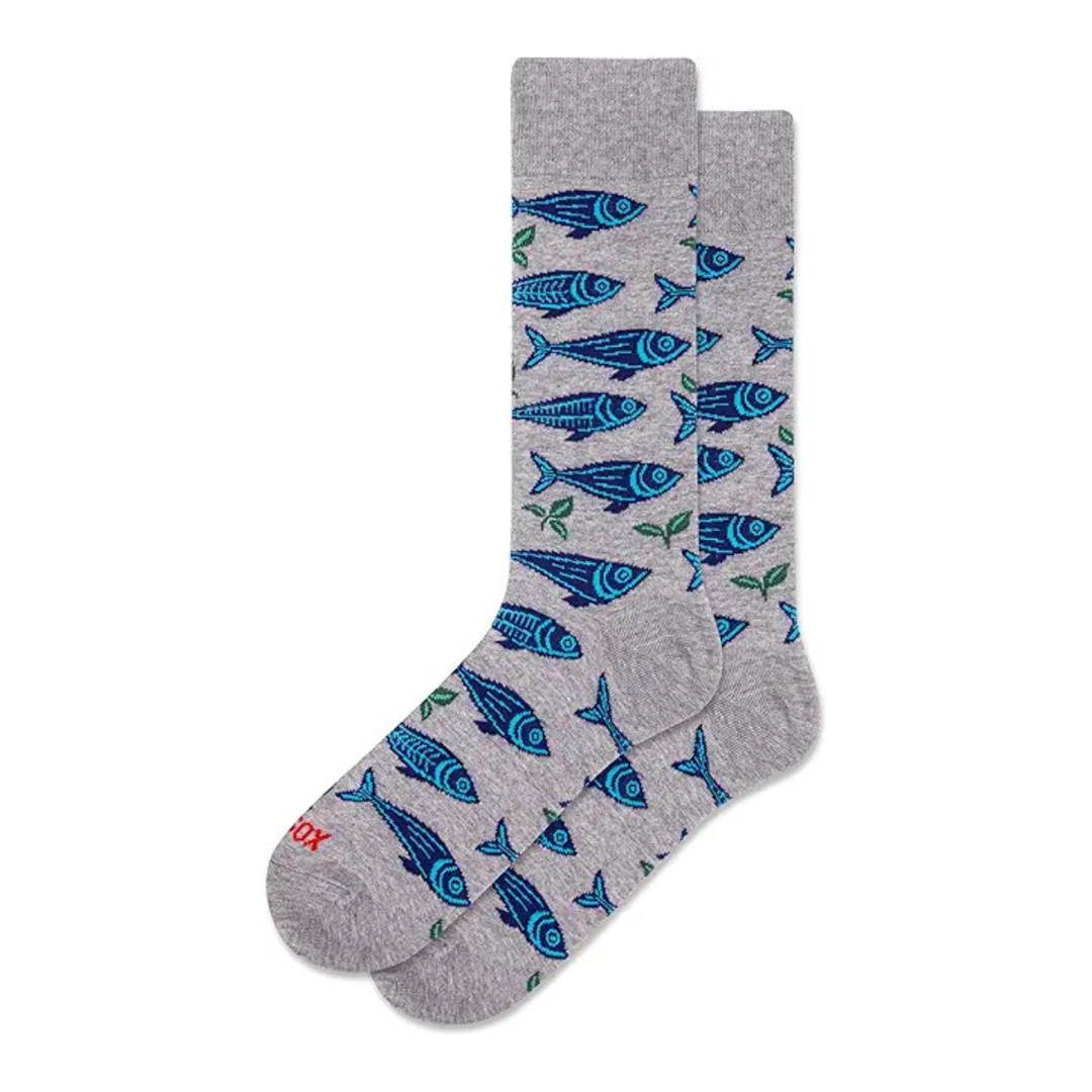 "Sardines" Cotton Crew Socks by Hot Sox - Large