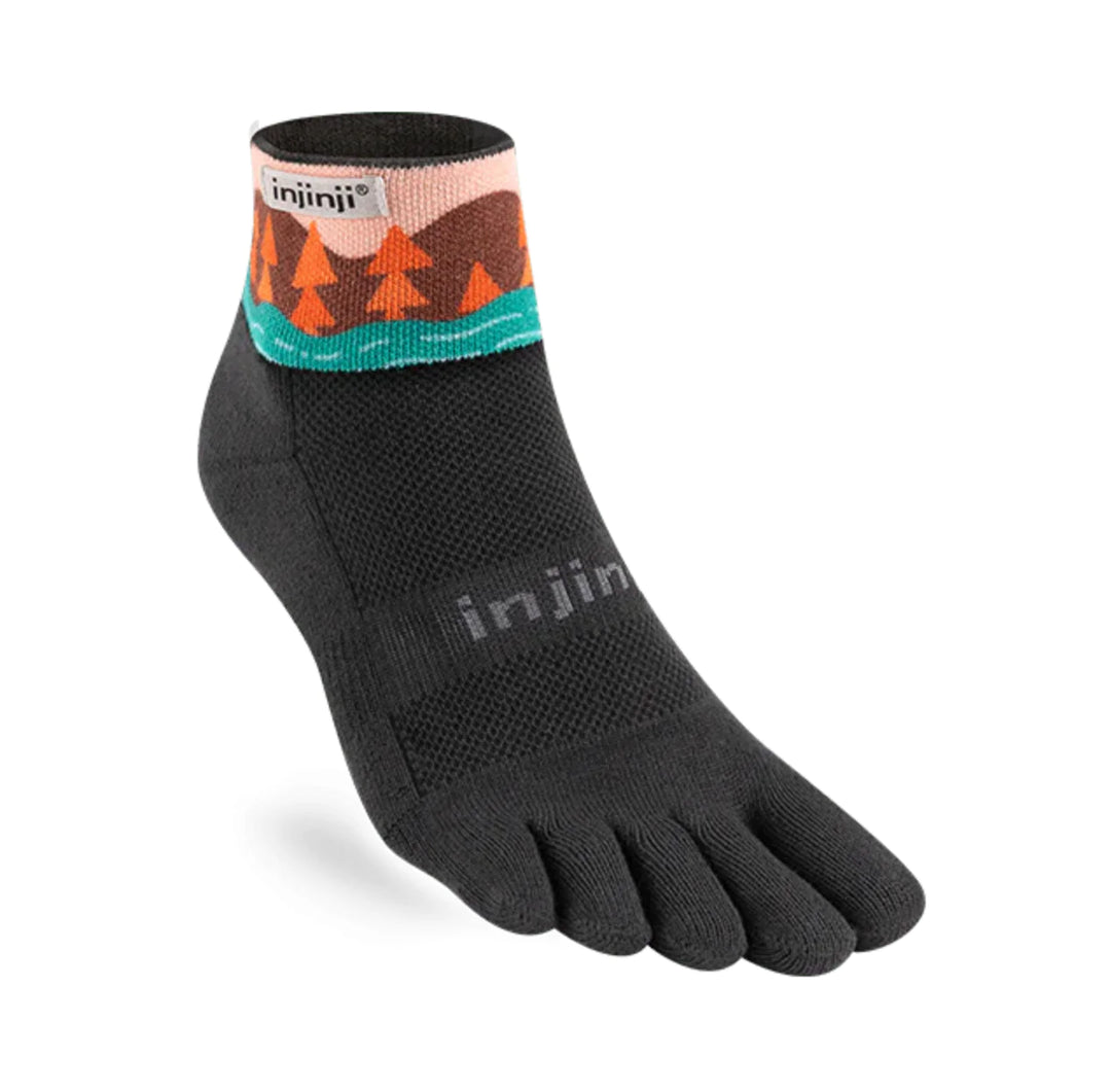 Men's Spectrum Trail Midweight Mini-Crew Ankle Socks by Injinji (artist designed)