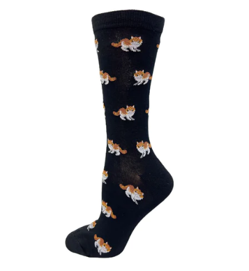 "Cats" Cotton Dress Socks by Point Zero - Medium