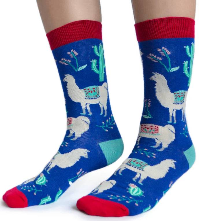 Chaussettes en coton « Loco Llama » par Uptown Sox - Medium
