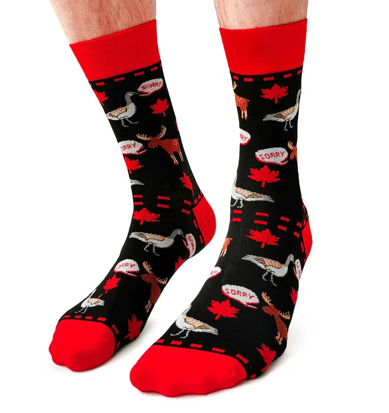 Chaussettes en coton canadien « Sorry » par Uptown Sox - Grande