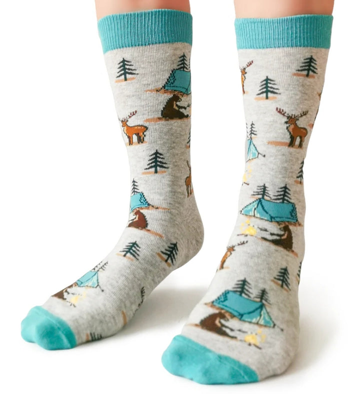 Chaussettes mi-mollet en coton « Camping Queen » par Uptown Sox - Medium