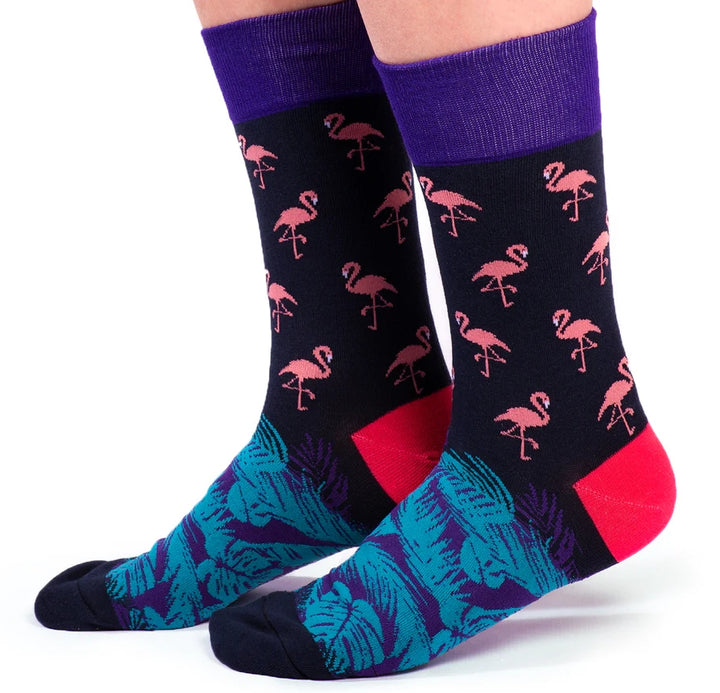 Chaussettes mi-mollet en coton « Tropical Punch » par Uptown Sox - Taille L 