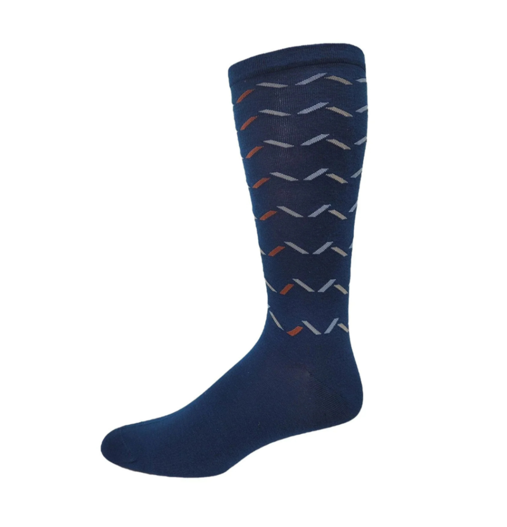 "Chevron" Non-Elastic Cotton Socks by Vagden - Large