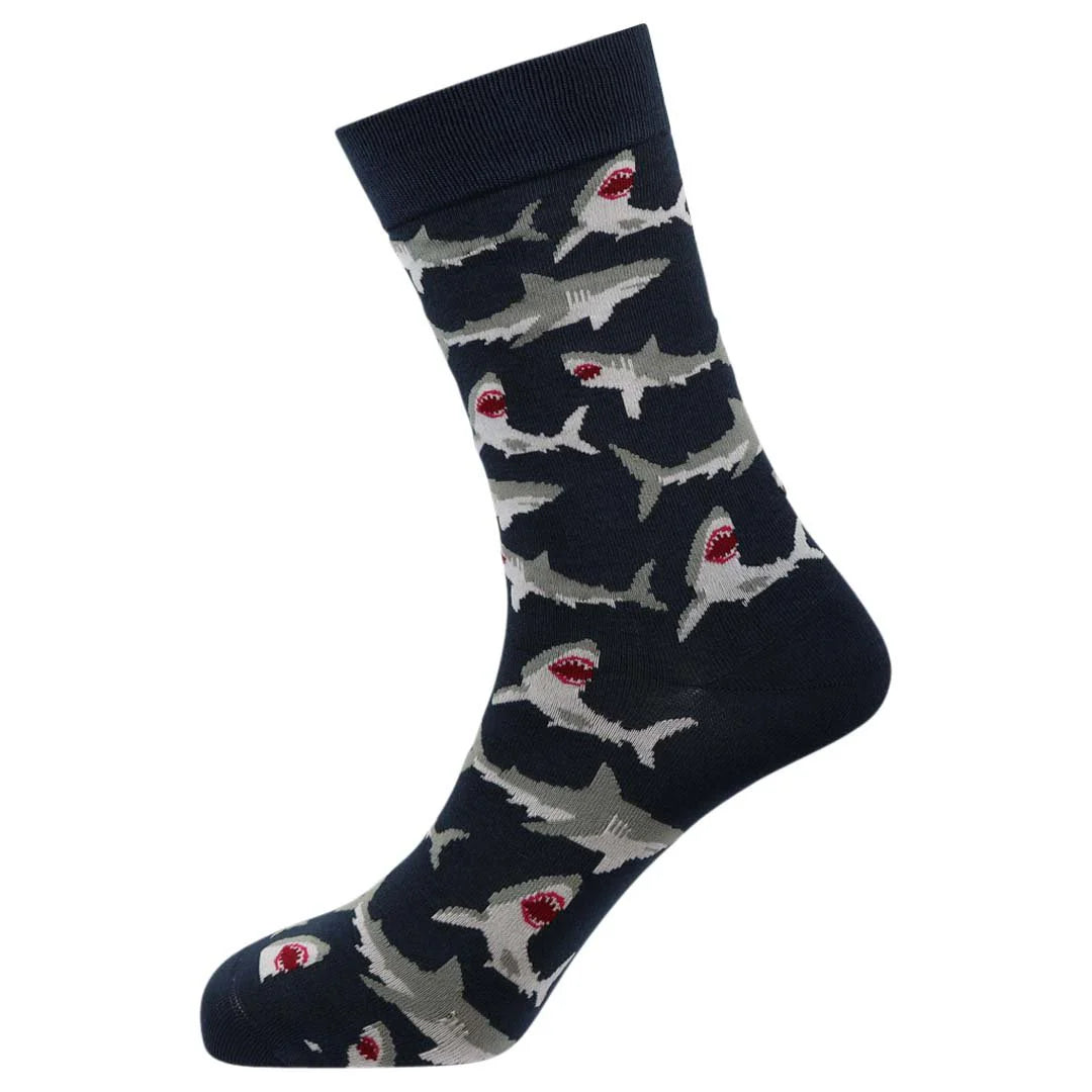 "Sharks" Bamboo Crew Socks By Sexy Socks