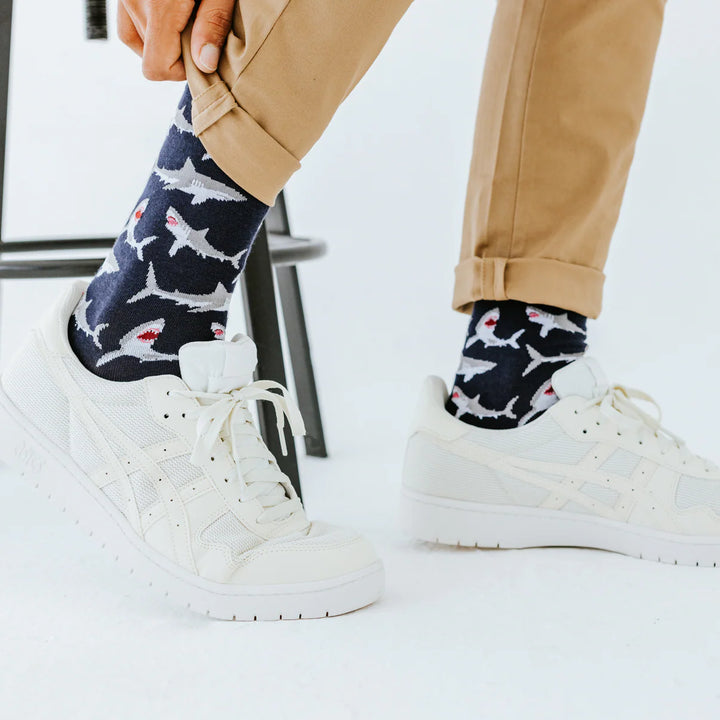 "Sharks" Bamboo Crew Socks By Sexy Socks