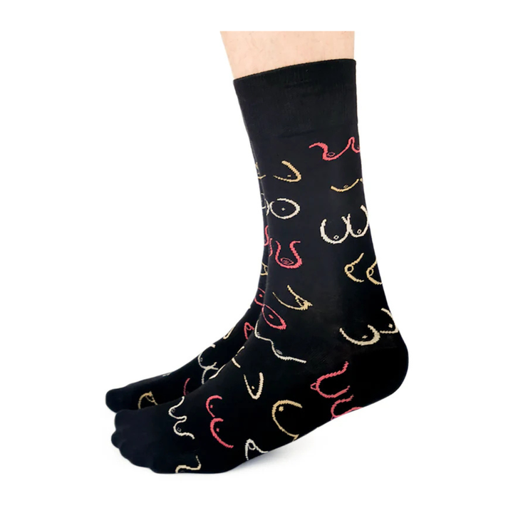 "Simply The Breast" Cotton Crew Socks by Uptown Sox