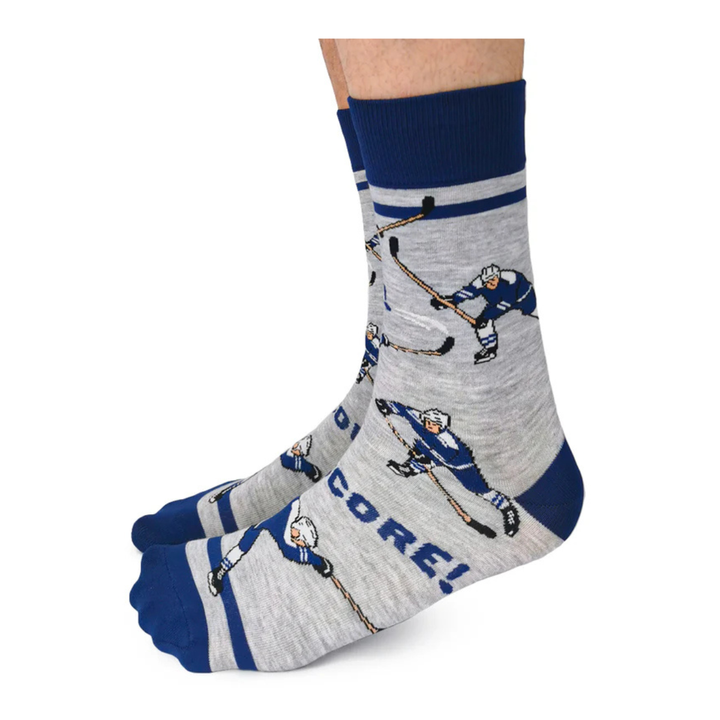 Chaussettes de hockey en coton « Slap Shot » par Uptown Sox - Grande