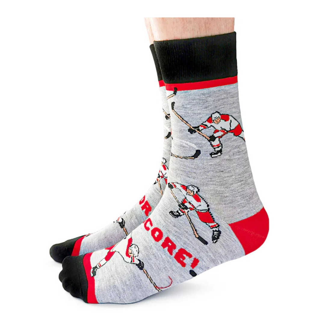 Chaussettes de hockey en coton « Slap Shot » par Uptown Sox - Grande