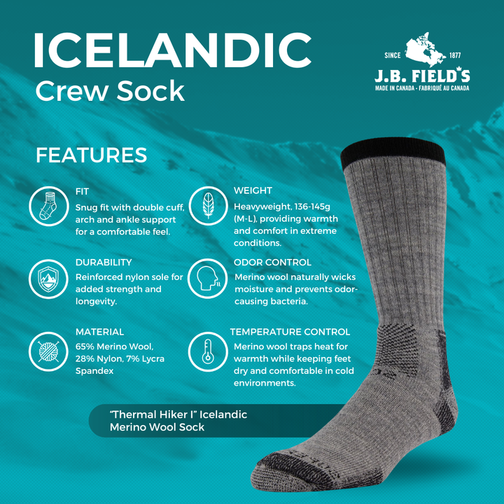J.B. Field's Icelandic 'Thermal Hiker I' Merino Wool Sock