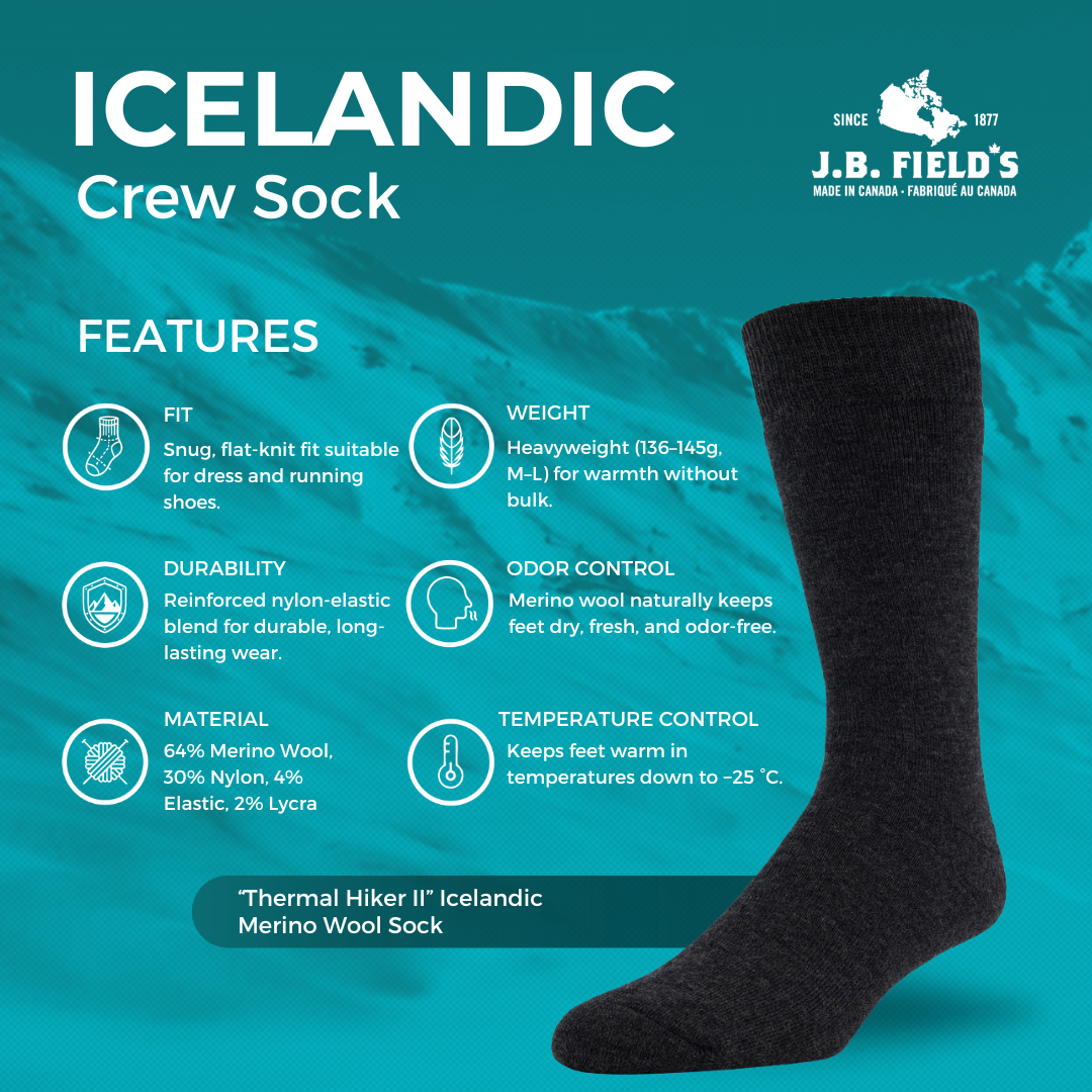 J.B. Field's Icelandic 'Thermal Hiker II' Merino Wool Sock