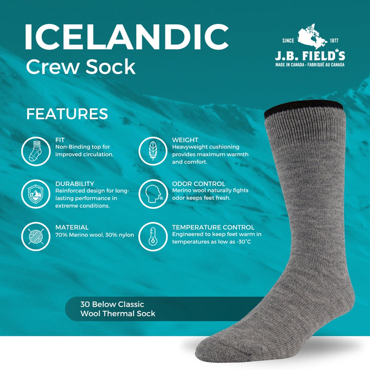 5 PAIR - J.B. Field's "Best of" pack (1 Thermal, 1 Athletic, 1 Casual, 1 Hiking, 1 Boot Sock)