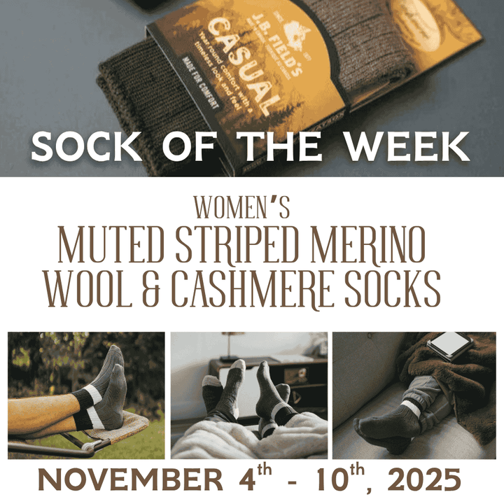 Chaussettes en laine mérinos et cachemire à rayures discrètes pour femmes de JB Field