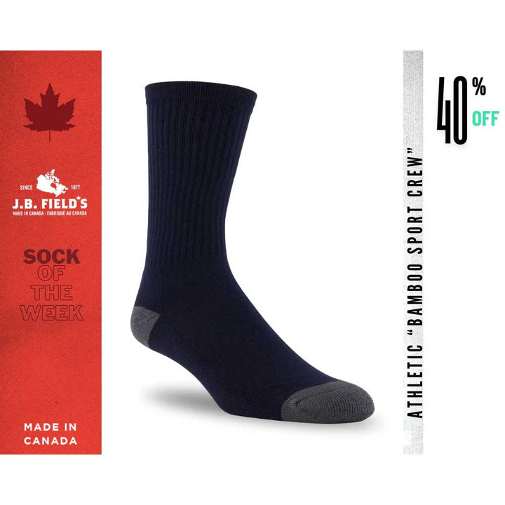 J.B. Field's Athletic "Bamboo Sport Crew" Socks - SOCK OF THE WEEK