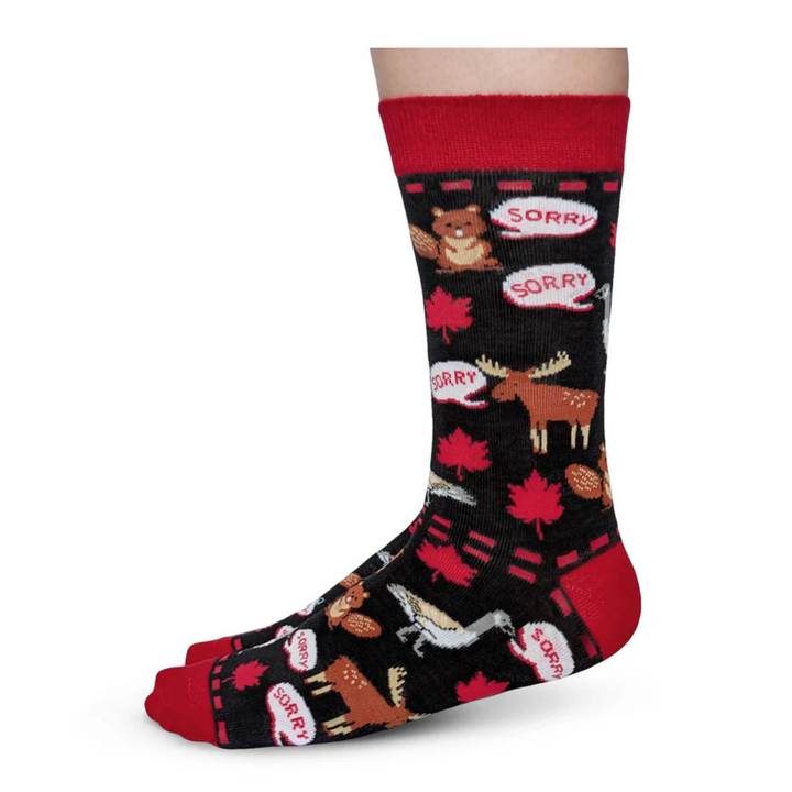 Chaussettes en coton canadien « Sorry » par Uptown Sox - Grande