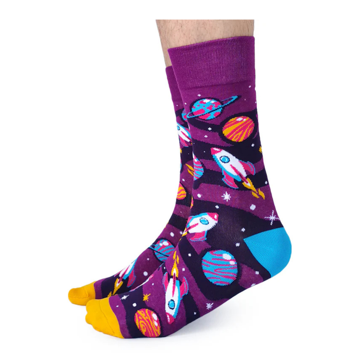 Chaussettes en coton « Space Race » par Uptown Sox - Taille L