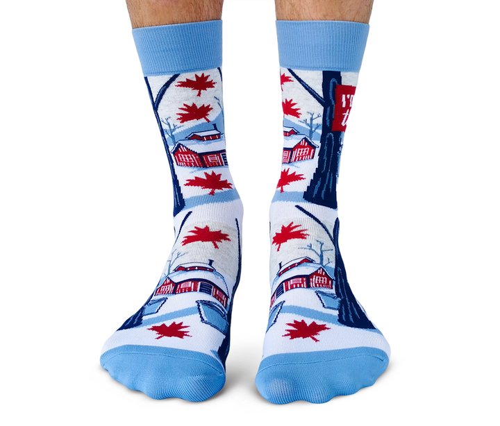 "Canadian Maple" Cotton Canadian Socks by Uptown Sox - Large