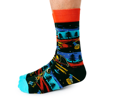 "Trailblazer" Cotton Crew Socks by Uptown Sox - Large