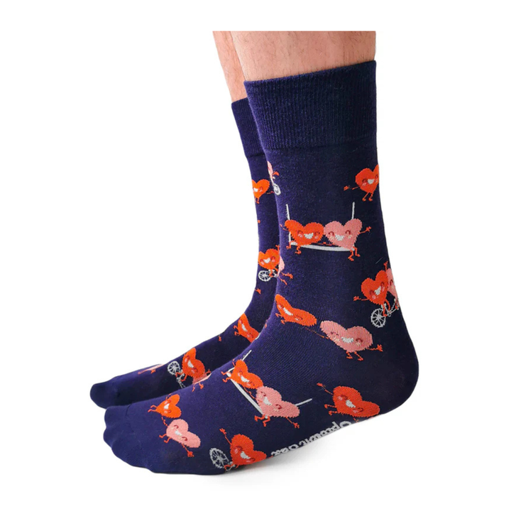Chaussettes en coton « Tandem Hearts » par Uptown Sox