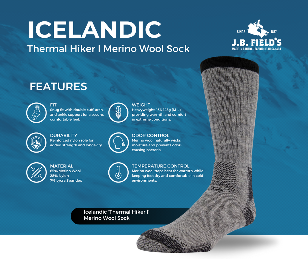 J.B. Field's Icelandic 'Thermal Hiker I' Merino Wool Sock