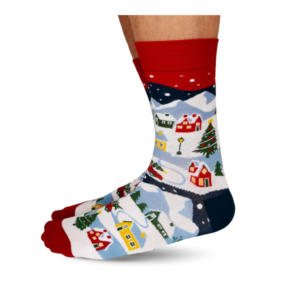 "Tinsel Town" Cotton Crew Socks by Uptown Sox