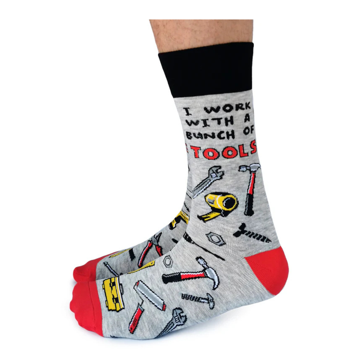 Chaussettes mi-mollet en coton « Tool Time » par Uptown Sox - Taille L 