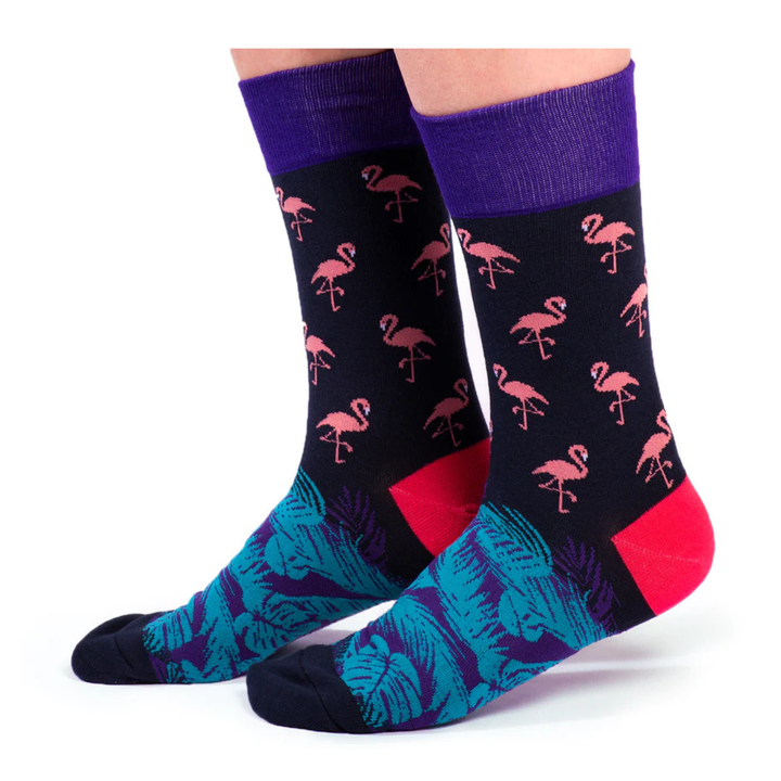 Chaussettes mi-mollet en coton « Tropical Punch » par Uptown Sox - Taille L 