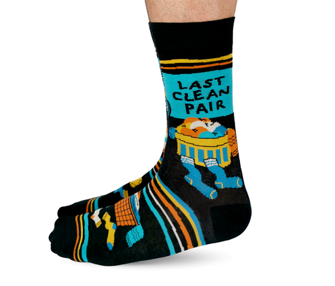 "Clean Socks" Cotton Crew Socks by Uptown Sox - Large