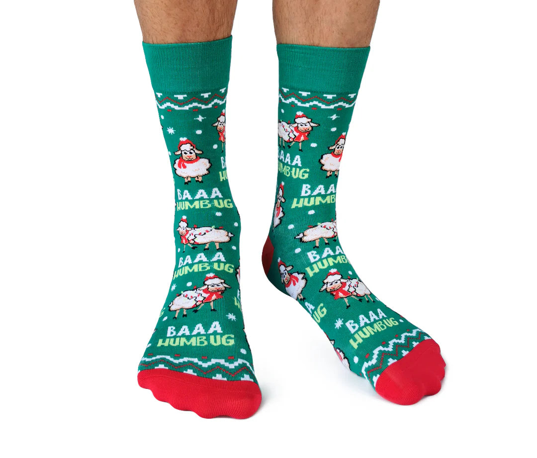 Chaussettes en coton « BAAA HUMBUG » par Uptown Sox