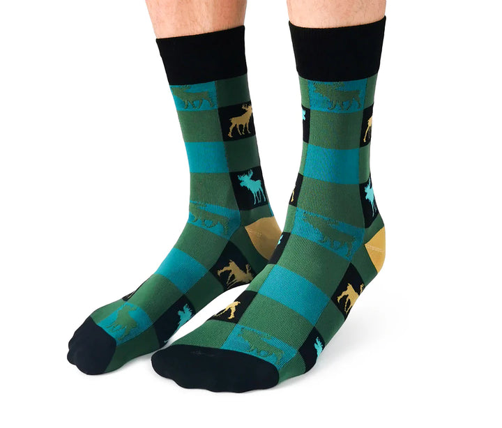 Chaussettes en coton « Boreal Moose » des Uptown Sox - Grandes 