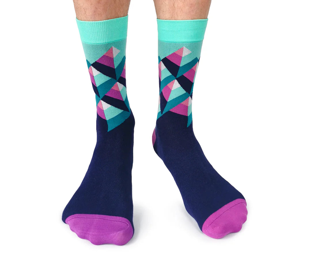 Chaussettes en coton « Born To The Purple » des Uptown Sox - Grandes tailles 