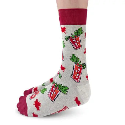 "Canadian Caesar" Cotton Crew Socks by Uptown Sox - Large