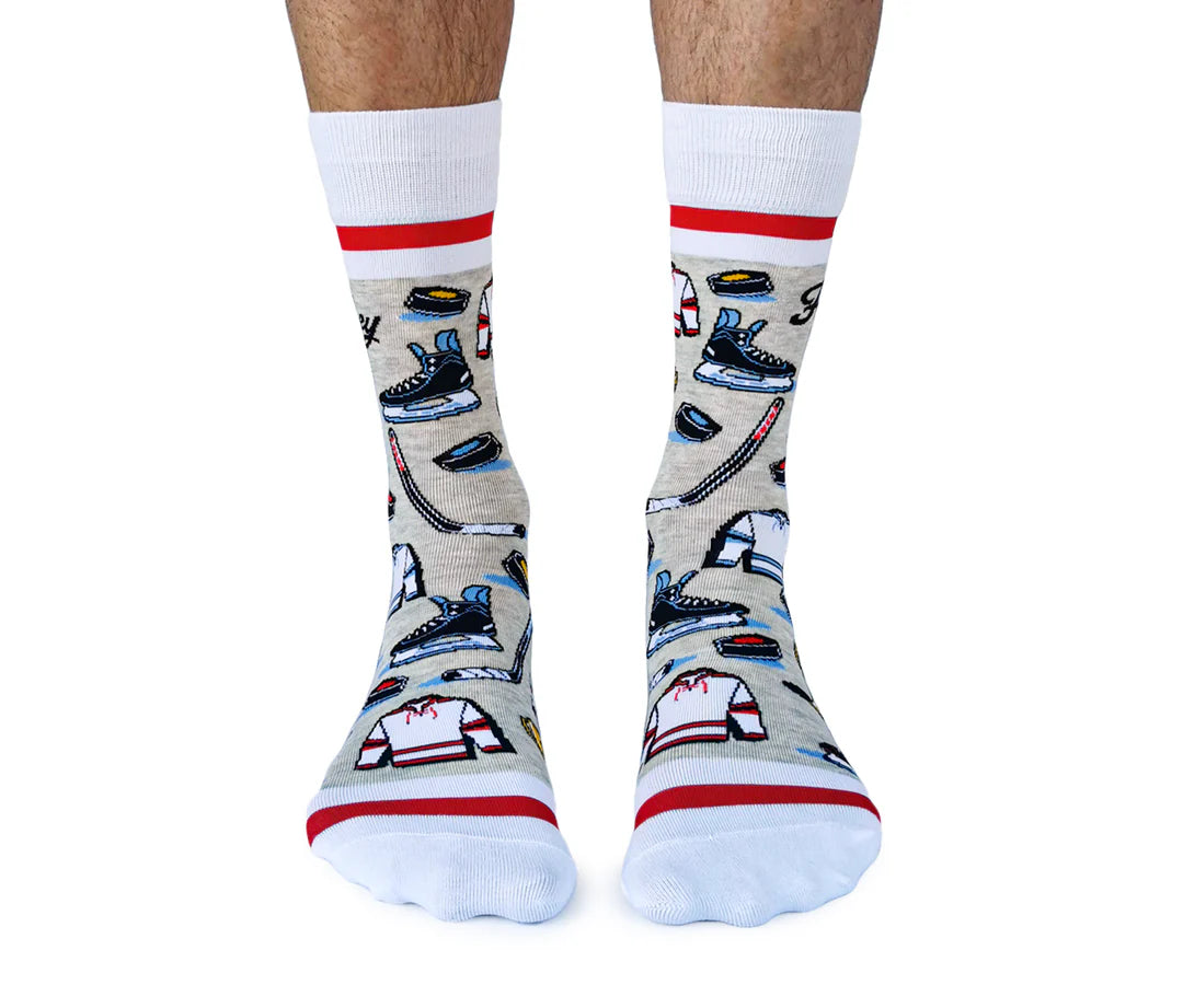 Chaussettes en coton « Hockey Dad » par Uptown Sox - Grande 