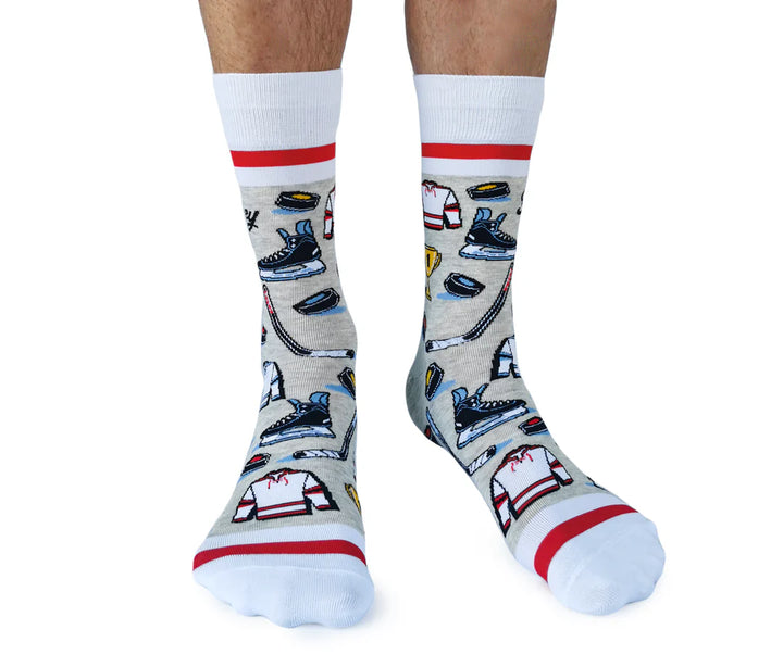 Chaussettes en coton « Hockey Dad » par Uptown Sox - Grande 