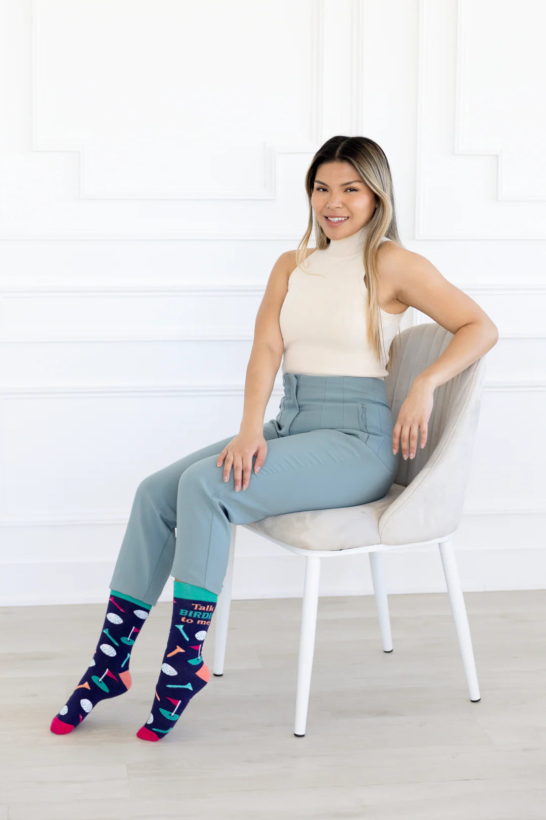 Chaussettes en coton « Talk Birdie to Me » par Uptown Sox 