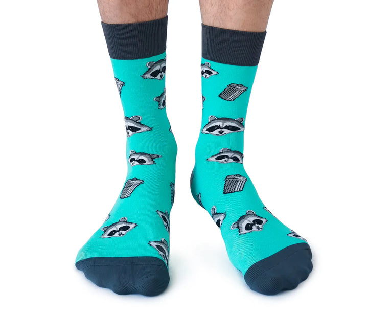 Chaussettes en coton « Racoon Bandit » par Uptown Sox - Taille L 